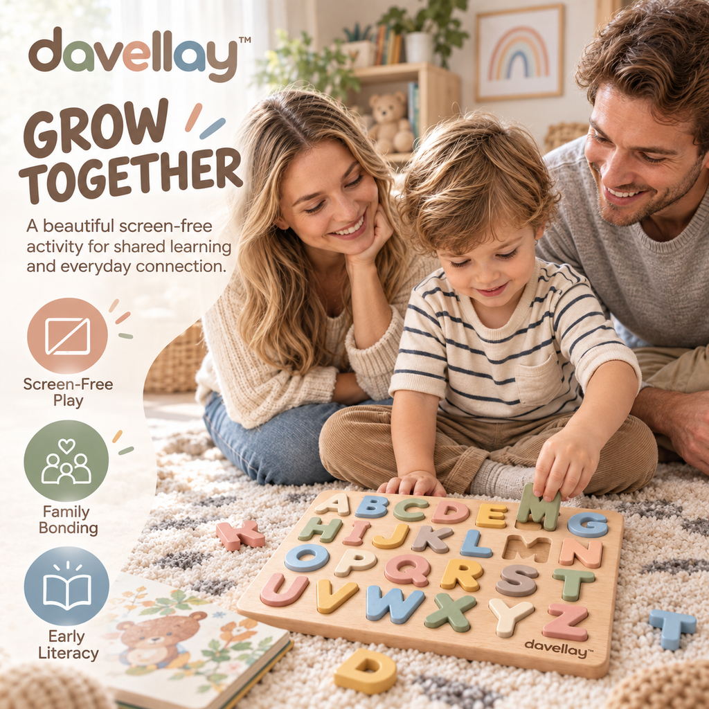 davellay™ Montessori Wooden Alphabet Learning Set