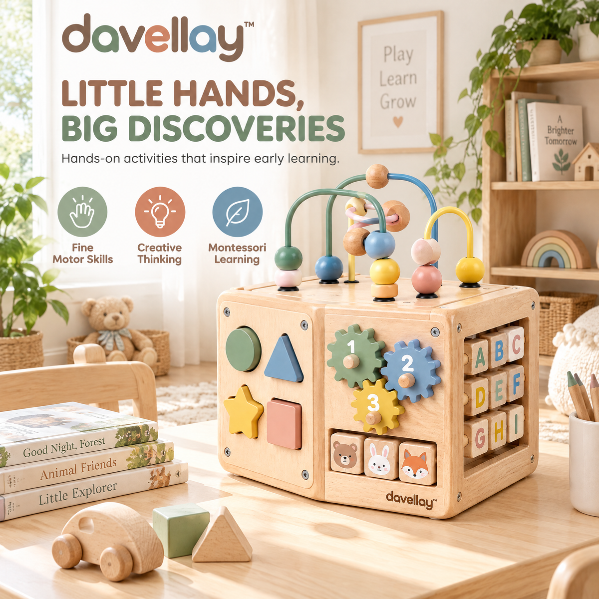 davellay™ Toddler Learning Activity Cube