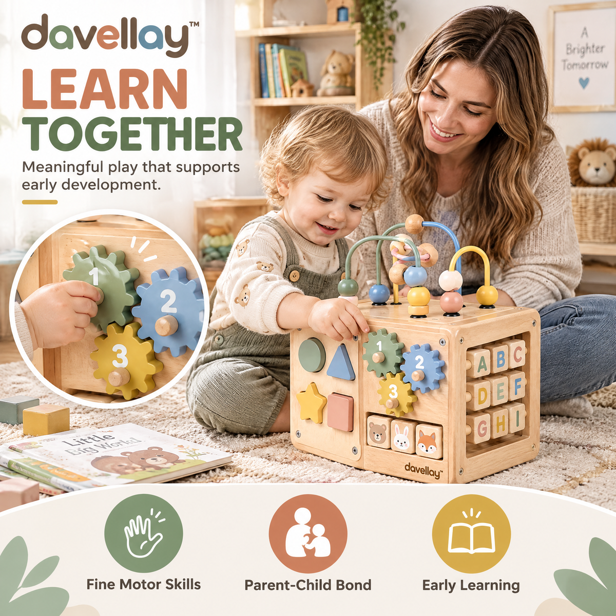 davellay™ Toddler Learning Activity Cube
