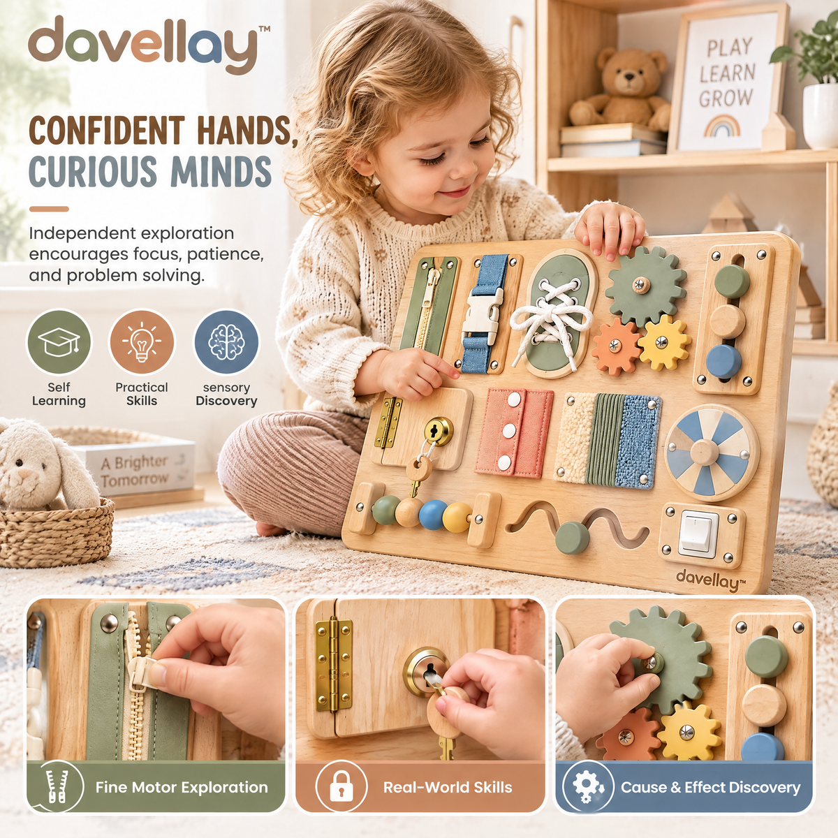 davellay™ Sensory Exploration Busy Board