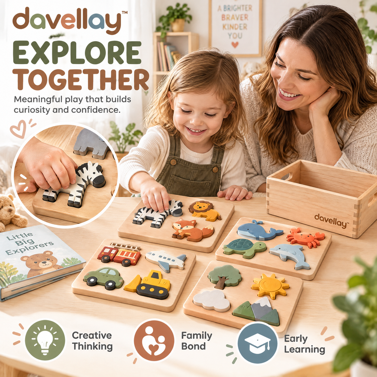 davellay™ Little Explorer Educational Puzzle Set
