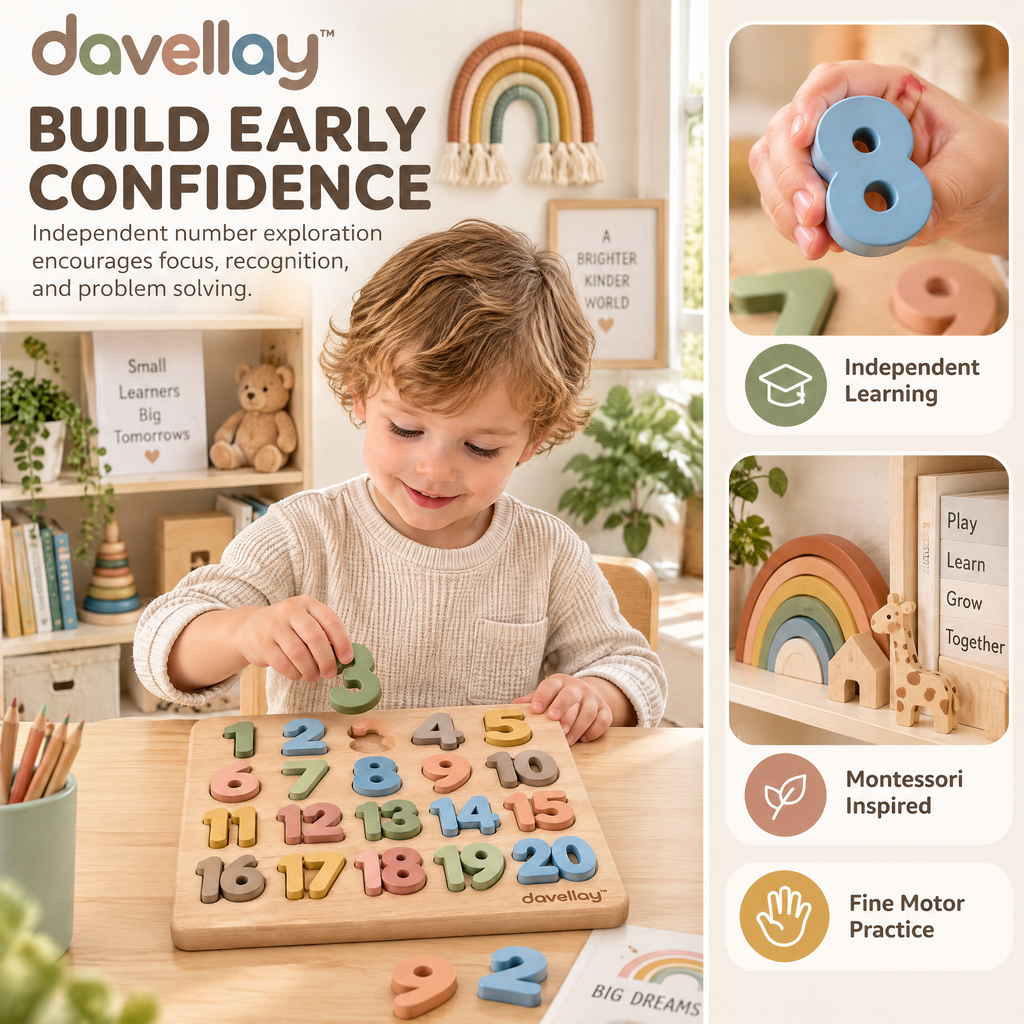 davellay™ Number Discovery Wooden Learning Board