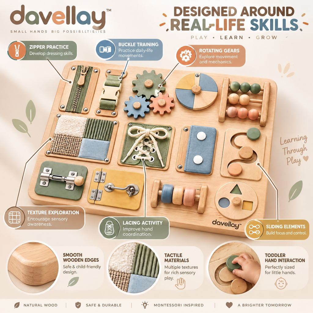 davellay™ Montessori Sensory Activity Board