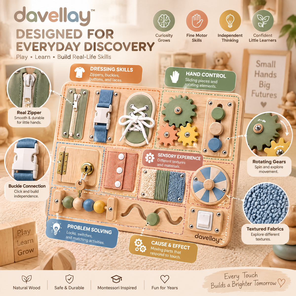 davellay™ Sensory Exploration Busy Board