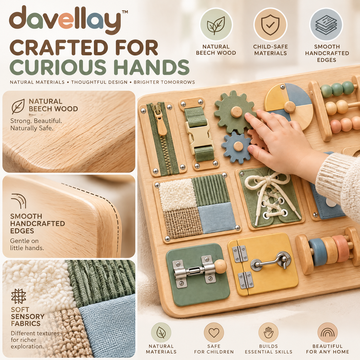 davellay™ Montessori Sensory Activity Board