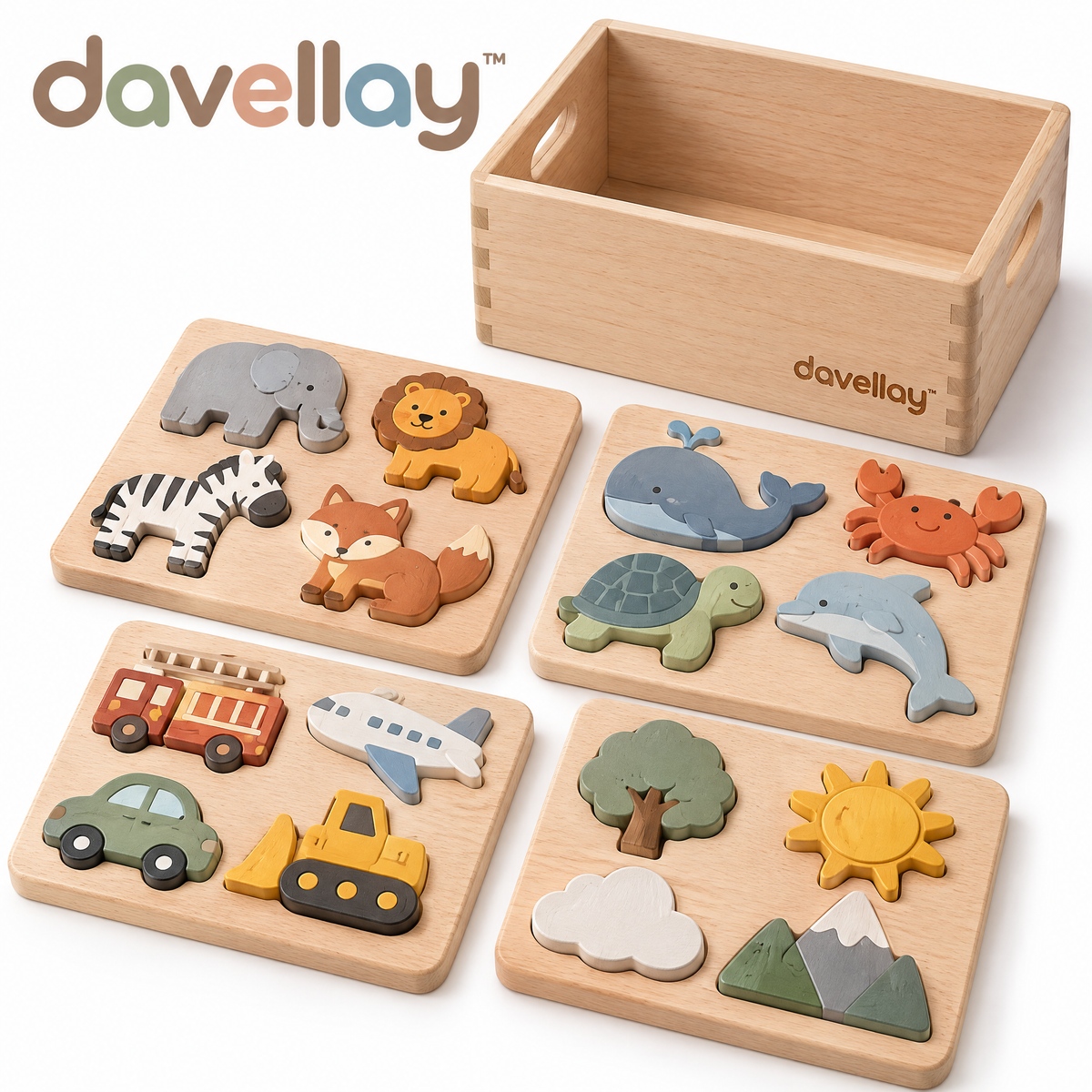 davellay™ Little Explorer Educational Puzzle Set