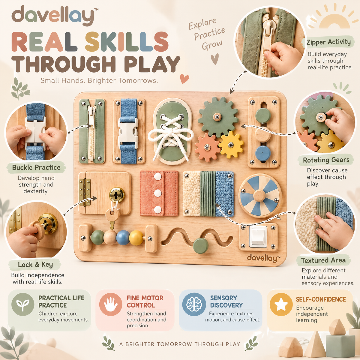 davellay™ Sensory Exploration Busy Board