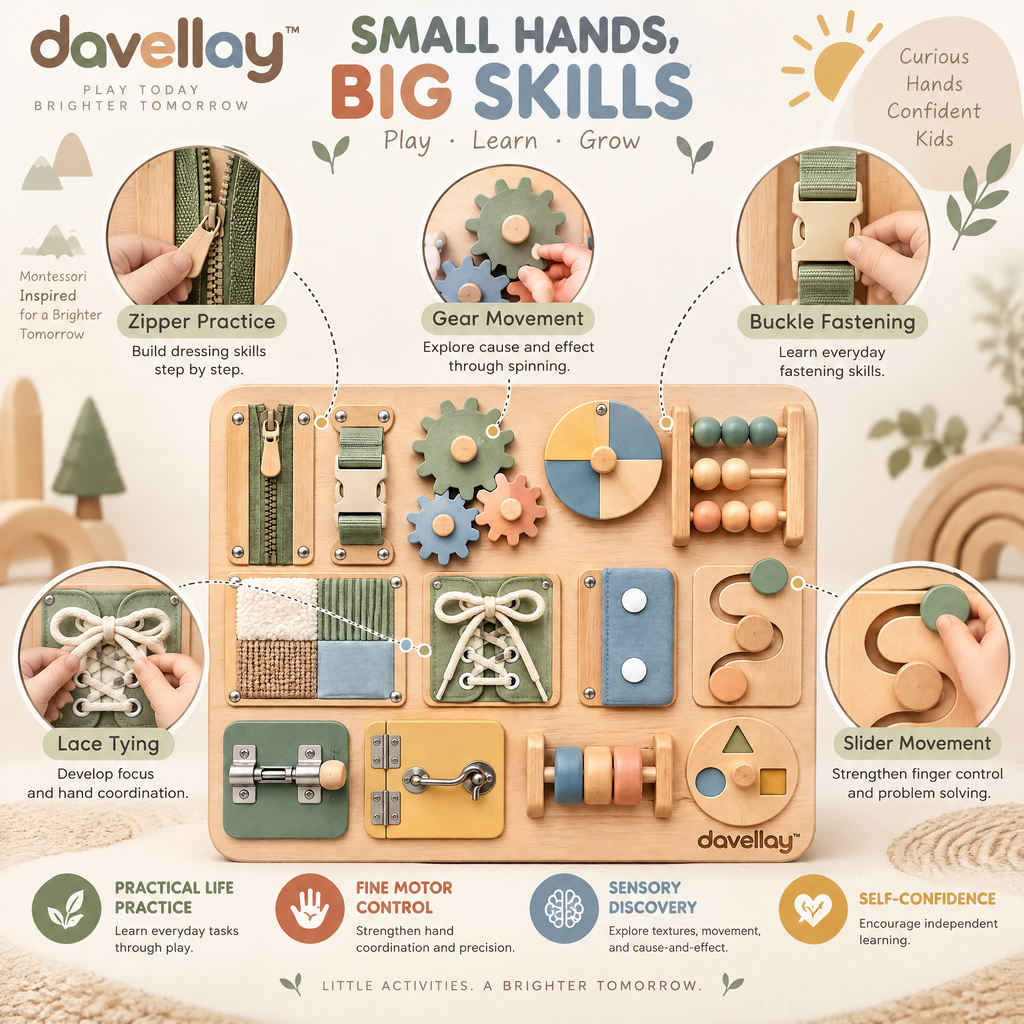 davellay™ Montessori Sensory Activity Board