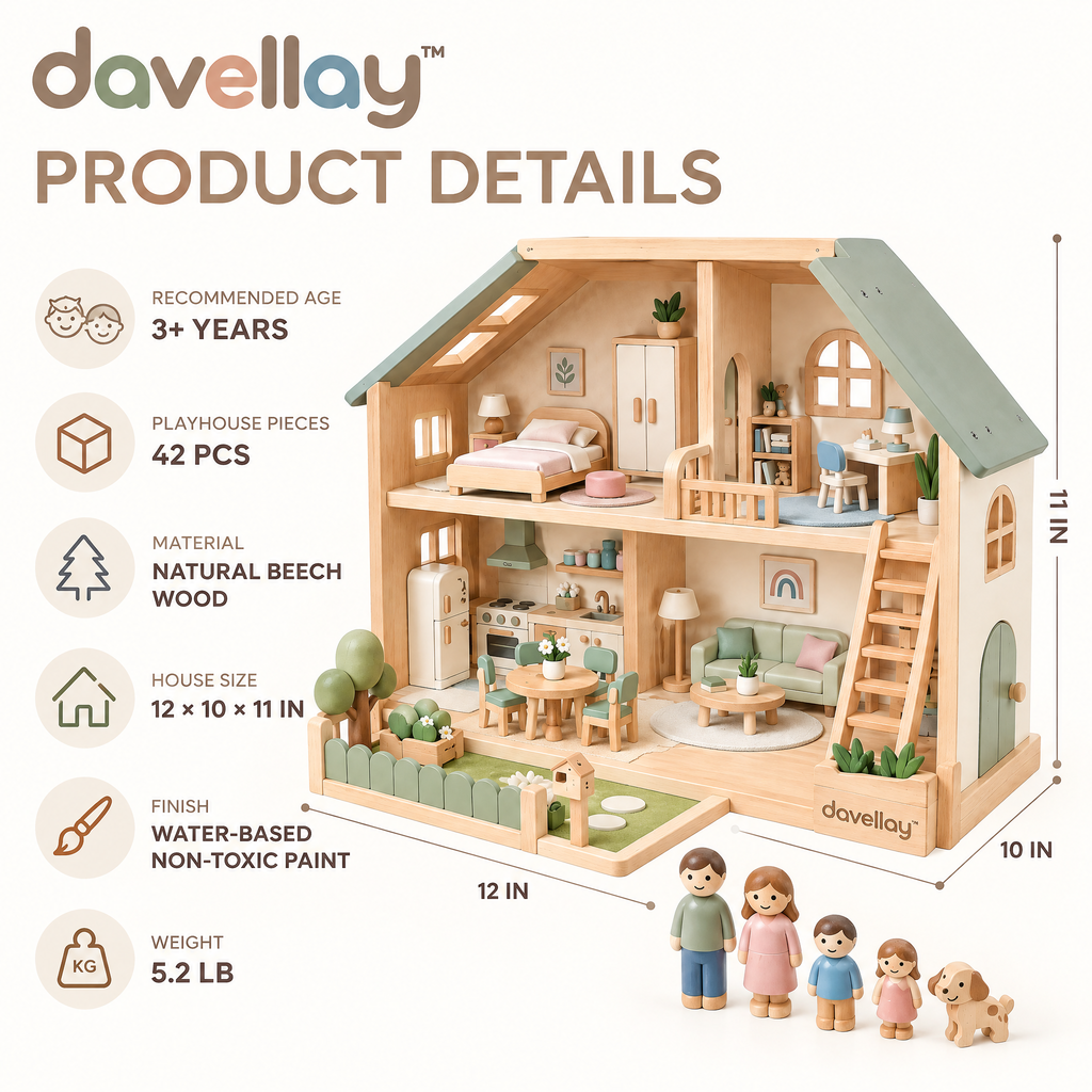 davellay™ Wooden Imagination Playhouse Set