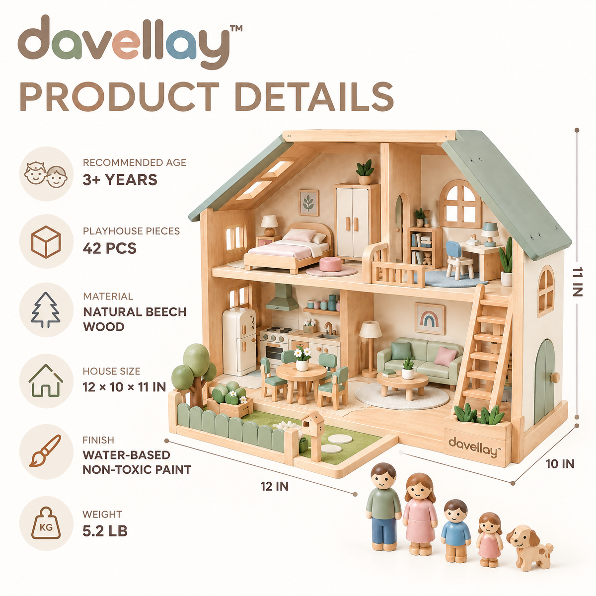davellay™ Wooden Imagination Playhouse Set