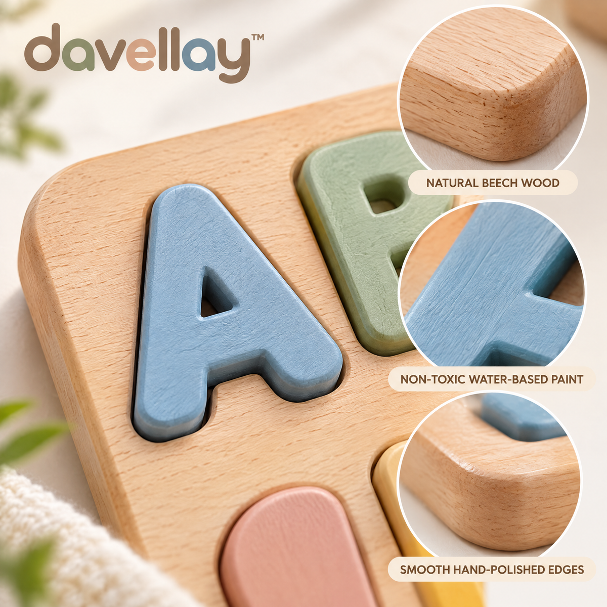 davellay™ Montessori Wooden Alphabet Learning Set