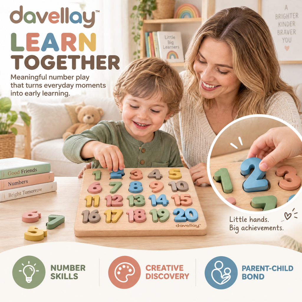 davellay™ Number Discovery Wooden Learning Board