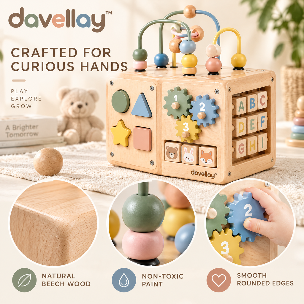 davellay™ Toddler Learning Activity Cube