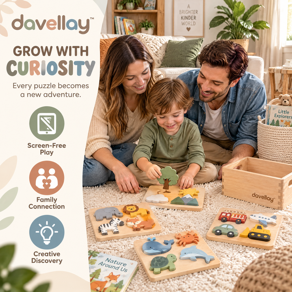 davellay™ Little Explorer Educational Puzzle Set