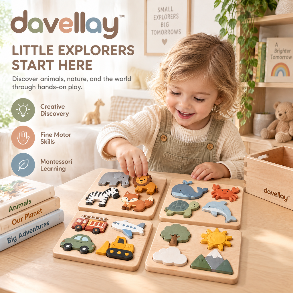 davellay™ Little Explorer Educational Puzzle Set