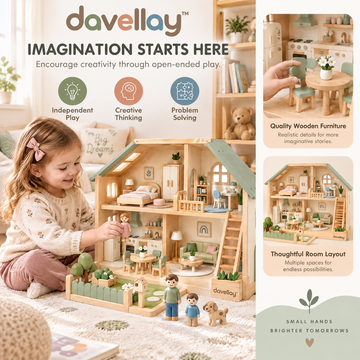 davellay™ Wooden Imagination Playhouse Set
