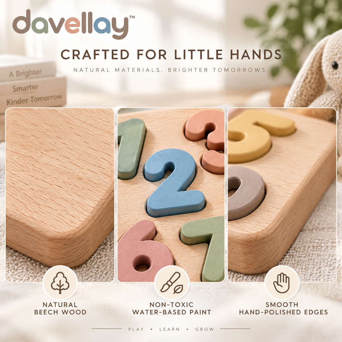 davellay™ Number Discovery Wooden Learning Board